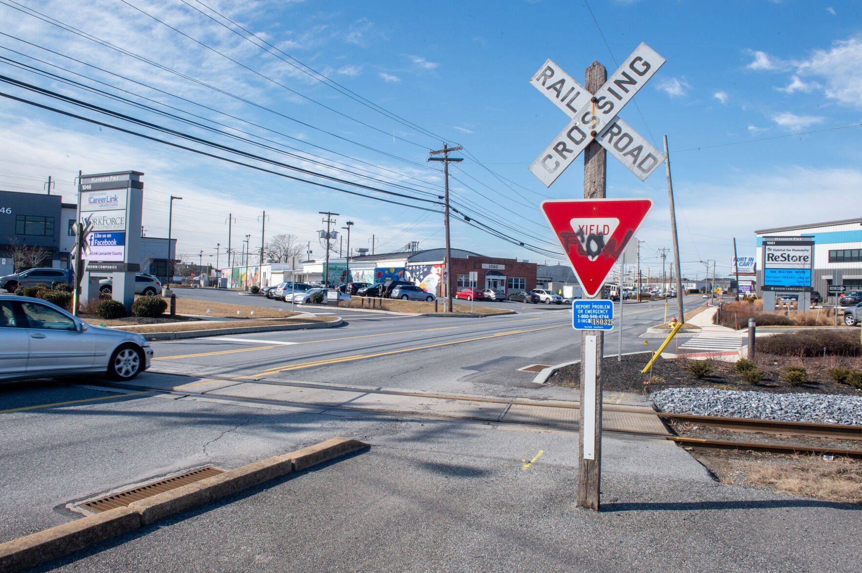 Manheim PIke railroad crossing