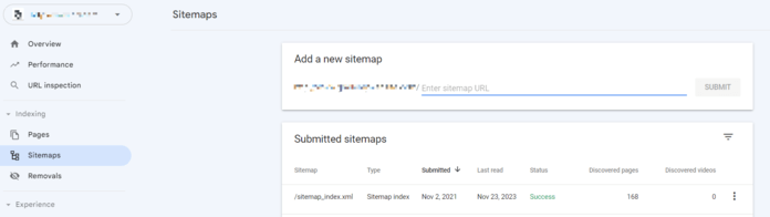 Google Search Console: Informe de sitemap