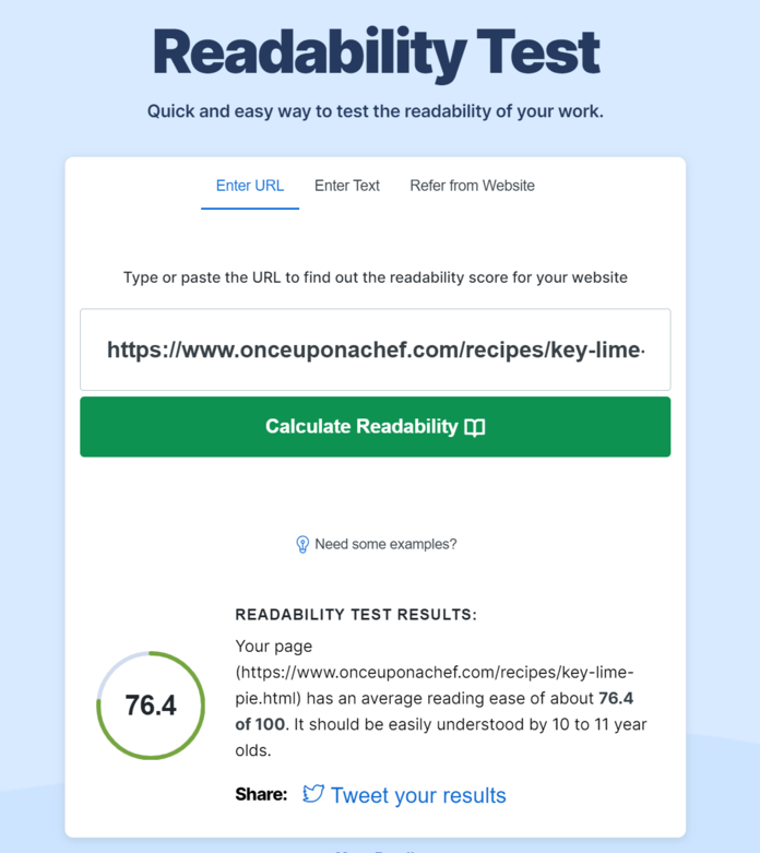 Conceptos básicos de SEO: Resultados de las pruebas de legibilidad